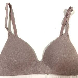 Victorias Secret PINK wireless Push-Up Bra 32A Gold Sparkle